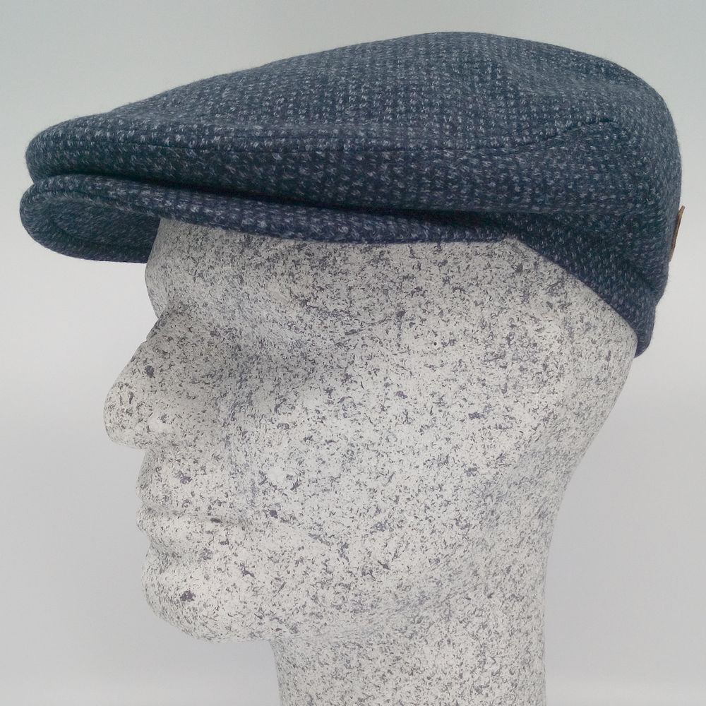 MJM Jordan Virgin Wool Sixpence - Navy Dot - Flat Cap from MJM Hats at The Prince Webshop