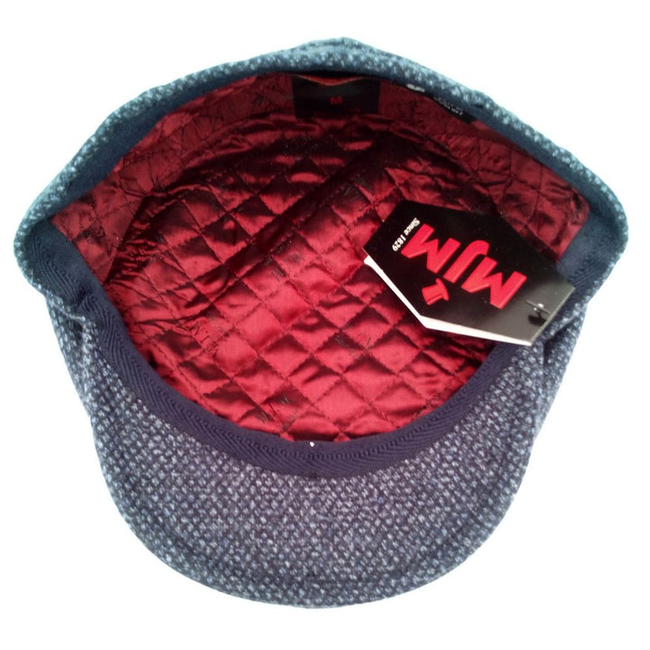 MJM Jordan Virgin Wool Sixpence - Navy Dot - Flat Cap from MJM Hats at The Prince Webshop