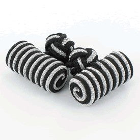 Cufflinks Barrel Black & Silver - Cufflinks from Onyx Art of London at The Prince Webshop