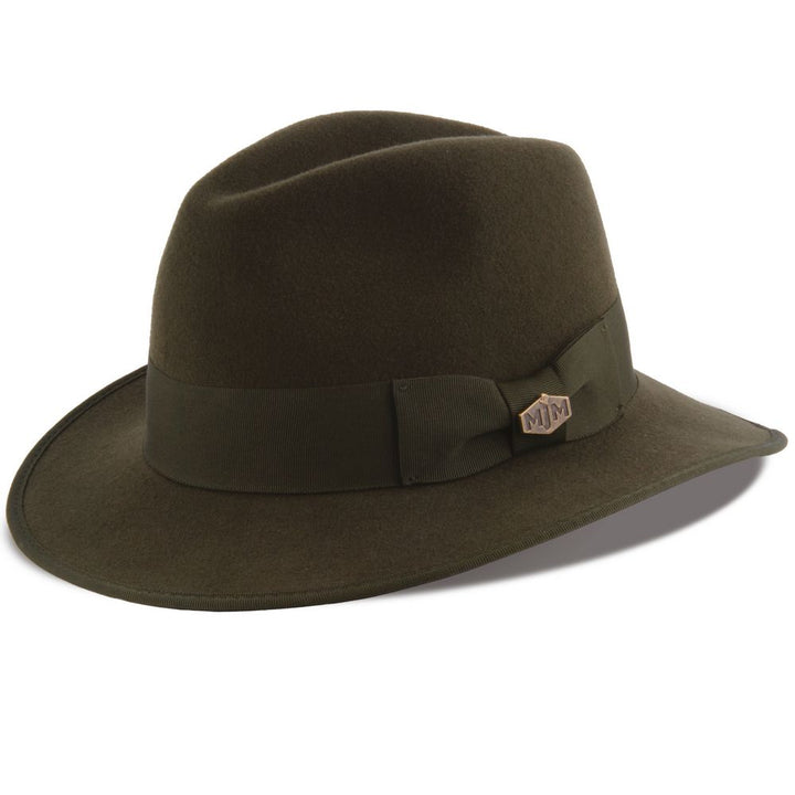 MJM MAUK Olive Wool Felt Hat - Waterproof & Crushable - Fedora Hat from MJM Hats at The Prince Webshop