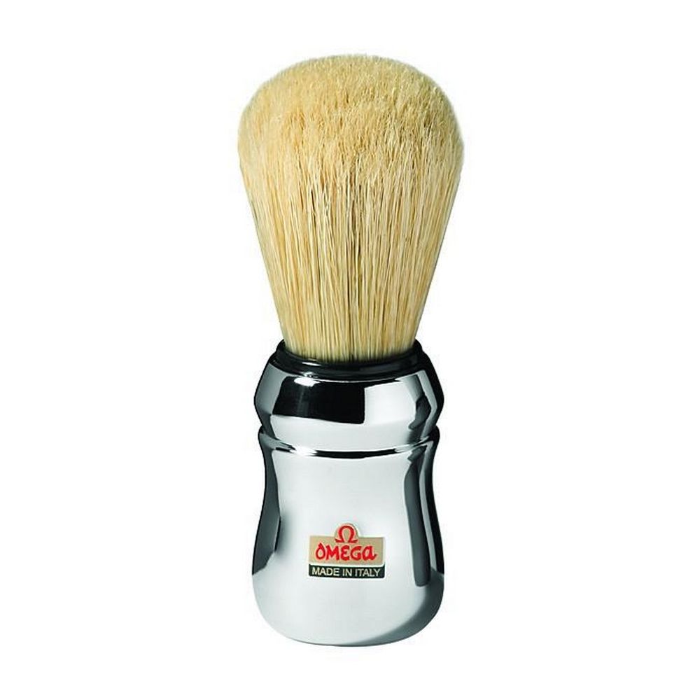 Omega Boar Bristle Shaving Brush With Chromed Plastic Handle - Shaving Brushes from Omega Italy at The Prince Webshop