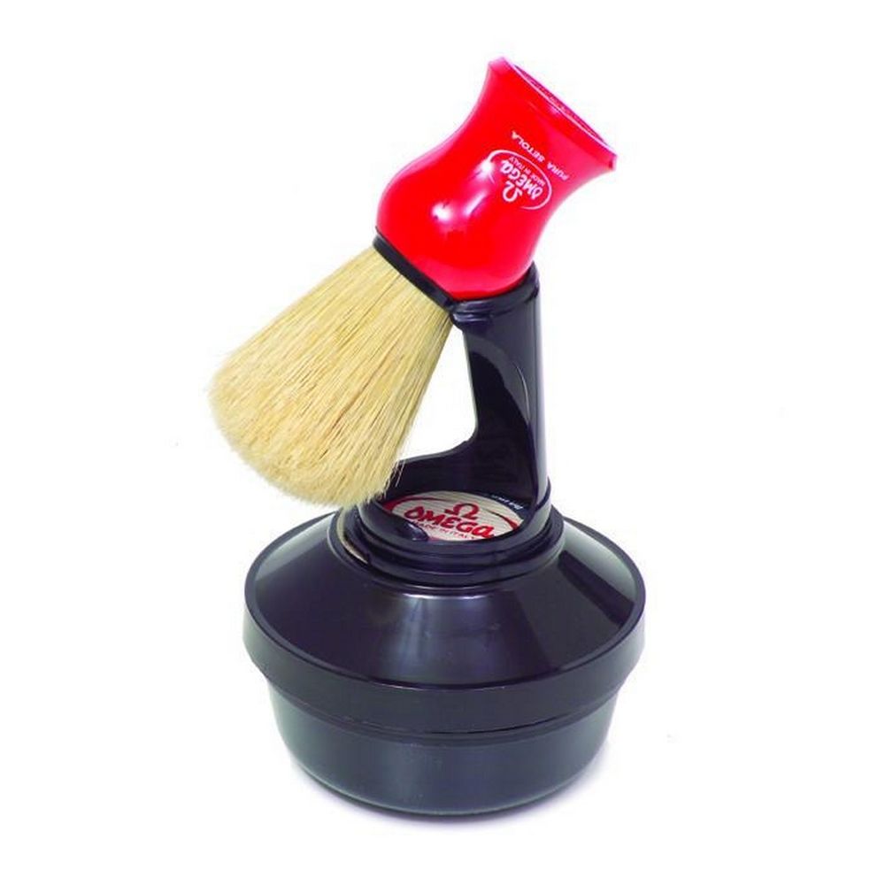 Omega Shaving Cream and Brush with Stand Kit - Shaving Brushes from Omega Italy at The Prince Webshop