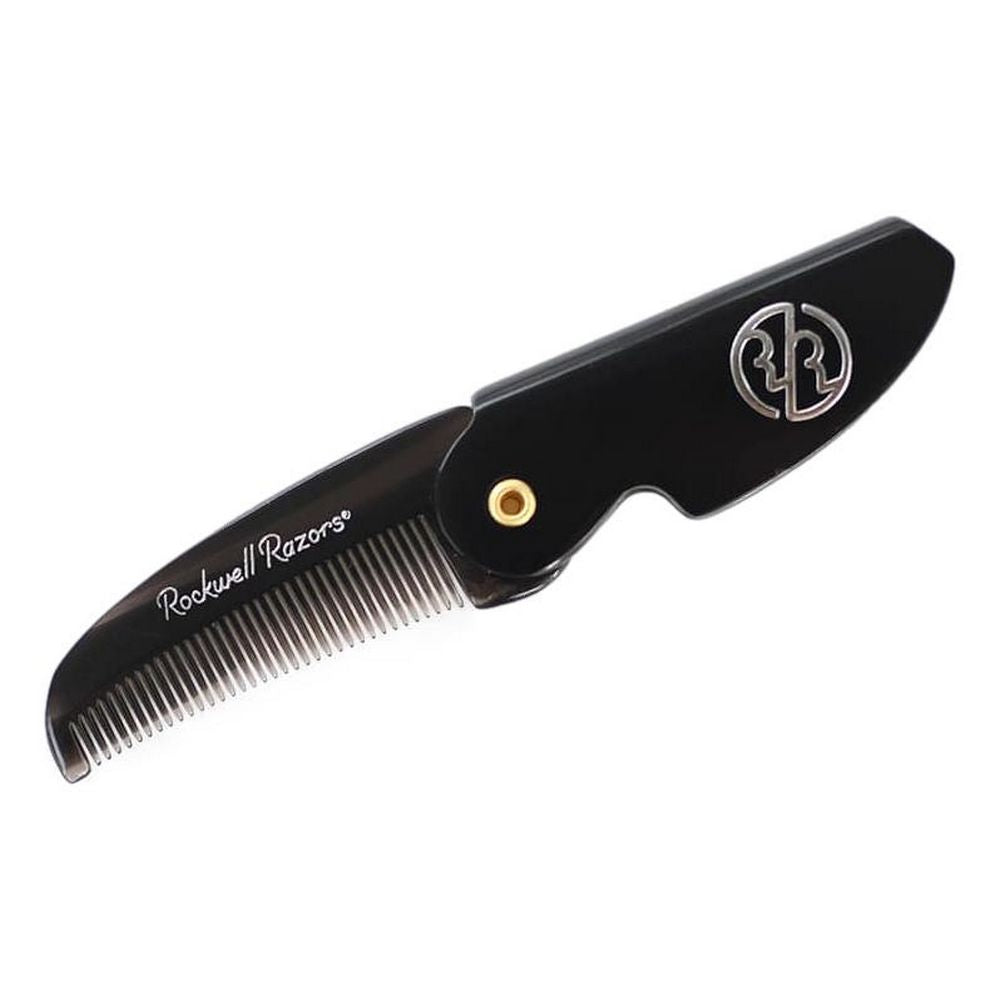 Rockwell Folding Comb in Black Case for Mustache and Beard - Combs & Brushes from Rockwell Razors Co. at The Prince Webshop