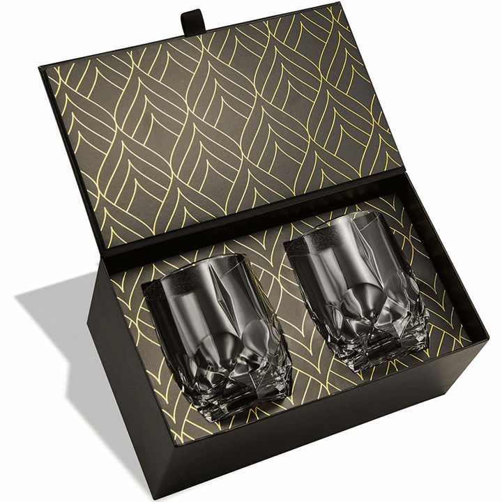 2 Stk. ICONIC Krystal Whisky Glas i Gaveæske - Whiskey Glas fra R.O.C.K.S hos The Prince Webshop