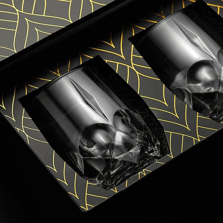 2 Stk. ICONIC Krystal Whisky Glas i Gaveæske - Whiskey Glas fra R.O.C.K.S hos The Prince Webshop
