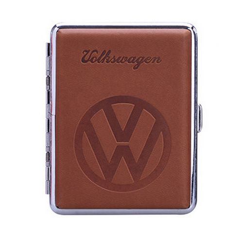 Volkswagen Logo Leather Look Cigarette Case - choose between 4 colors - Fun Gift from Polyflame Europe at The Prince Webshop
