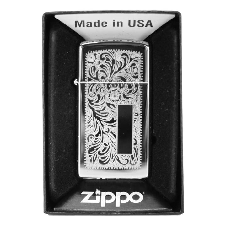 Original Slim Zippo Lighter - Venetian Chrome Slim - Zippo Lighter from Zippo at The Prince Webshop