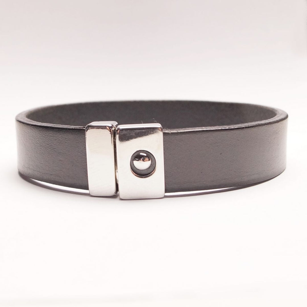 Single Leather Bracelet - Anthracite - Bracelet from The Leather Belt Co. at The Prince Webshop