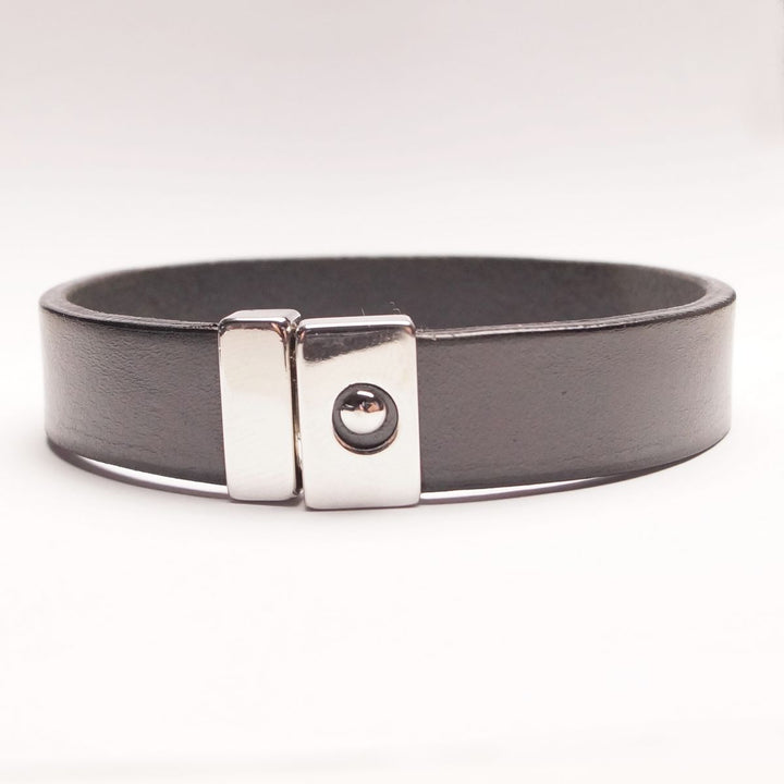 Single Leather Bracelet - Anthracite - Bracelet from The Leather Belt Co. at The Prince Webshop