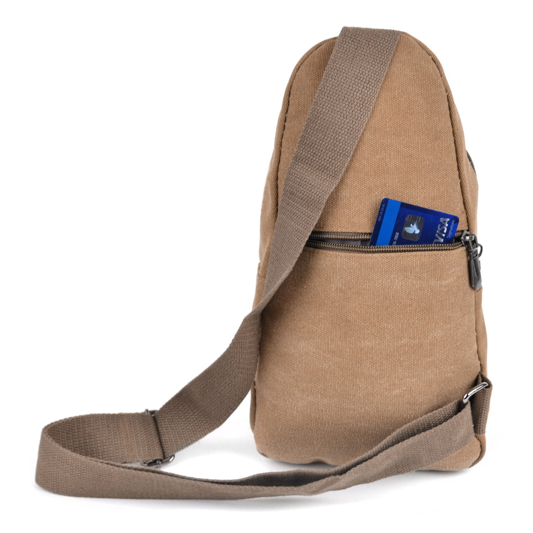Canvas Crossbody Slinger Bag Tan - Funktionel Taske - Taske fra Westend hos The Prince Webshop