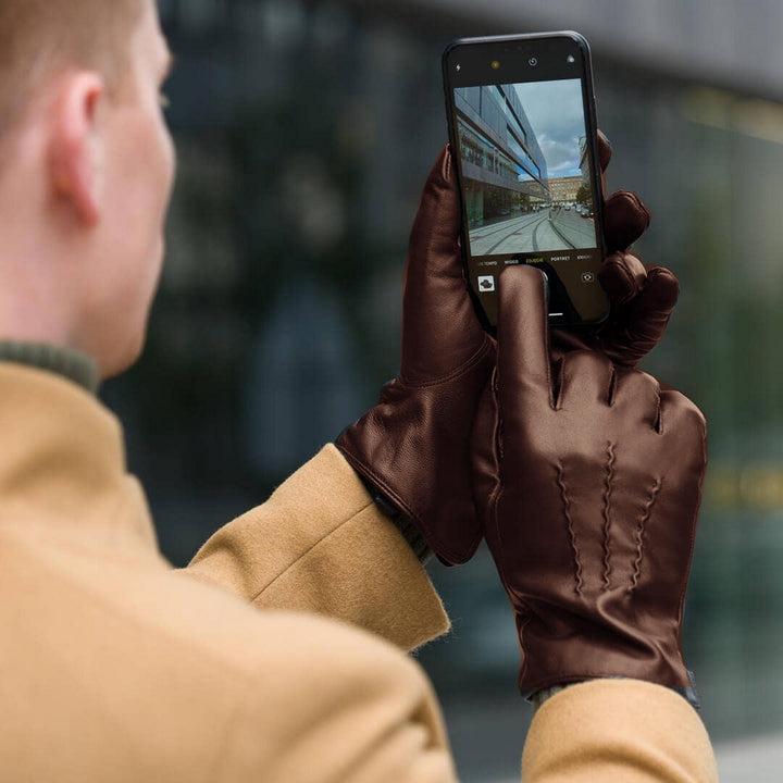 James Hawk Classic Leather Gloves - Brown Gloves - Gloves from James Hawk at The Prince Webshop