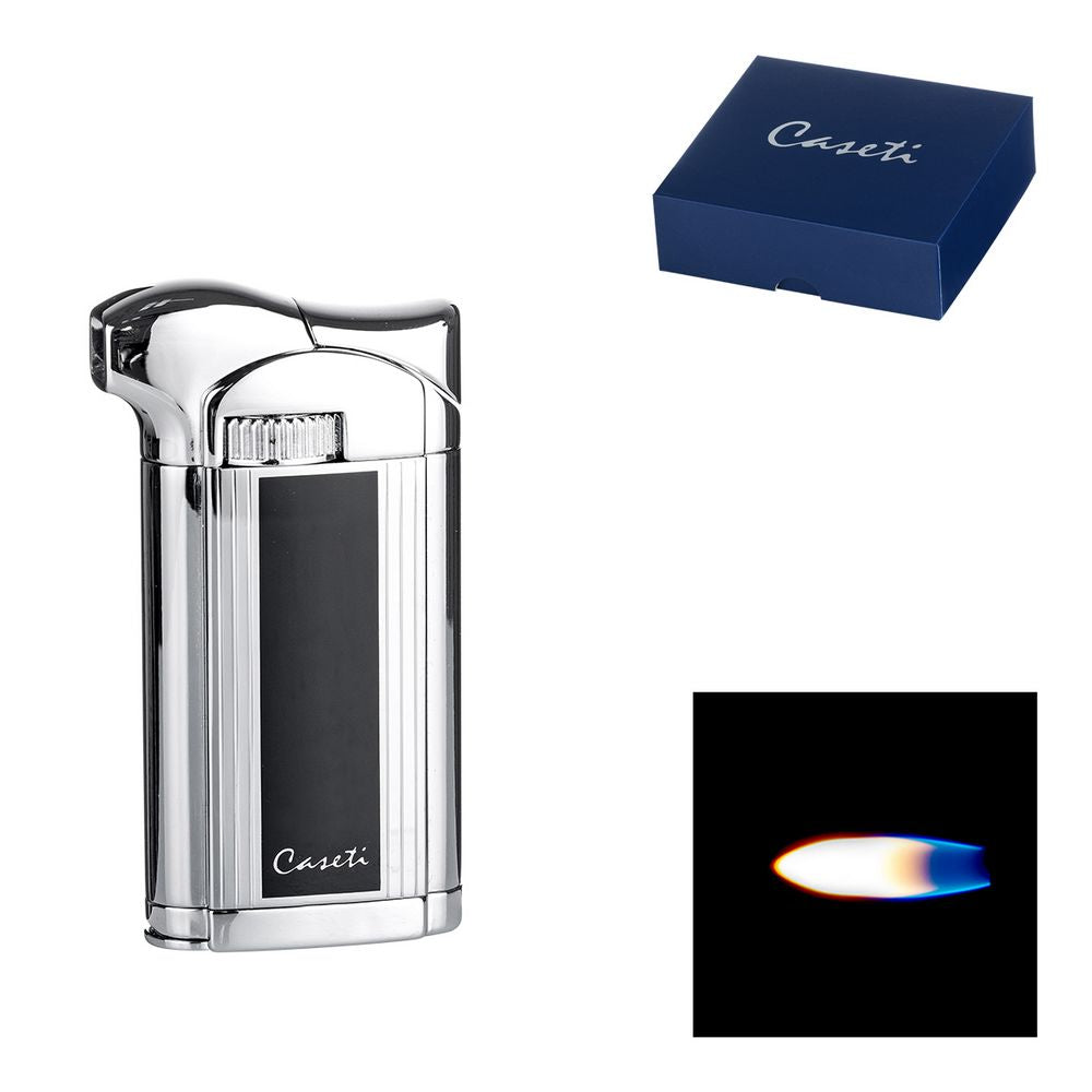 CASETI Pipe Lighter Black Chrome Shiny + Tamper - Lighter from Caseti at The Prince Webshop