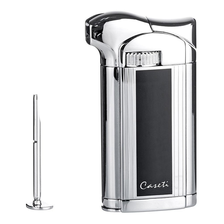 CASETI Pipe Lighter Black Chrome Shiny + Tamper - Lighter from Caseti at The Prince Webshop