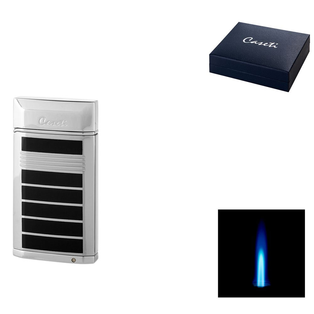 CASETI Lighter Tours Jet Chrome/Black + Puncher - Lighter from Caseti at The Prince Webshop
