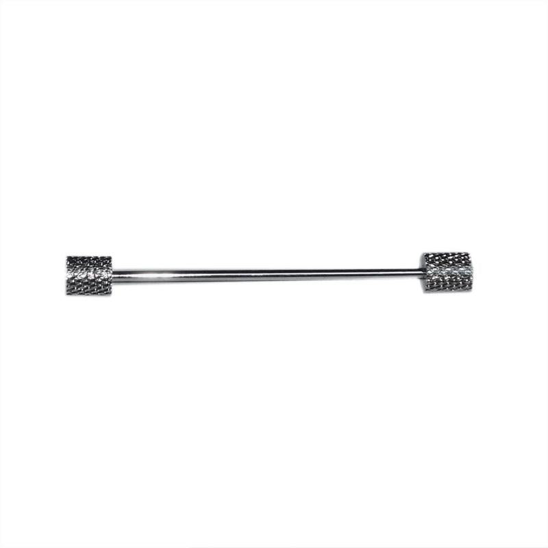 Collar Pin - Rhodium Double - Engine Turned End - Collar Bars from Maximilian Moss at The Prince Webshop