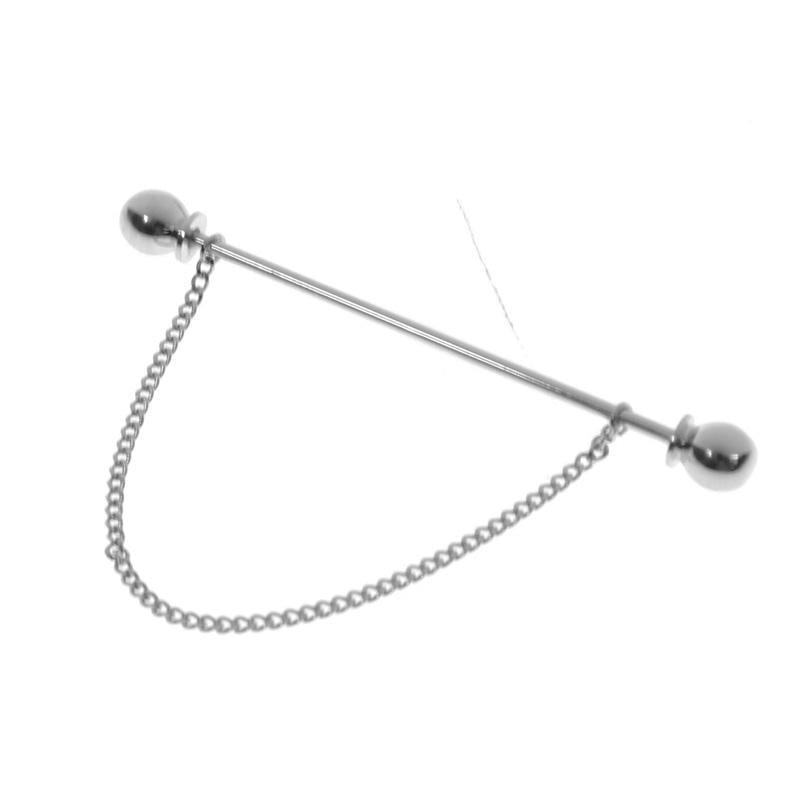 Collar Pin - Rhodium Double - Round End - Collar Bars from Maximilian Moss at The Prince Webshop