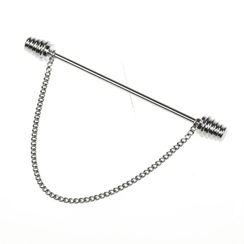 Collar Pin - Rhodium Double - Spiral End - Collar Bars from Maximilian Moss at The Prince Webshop