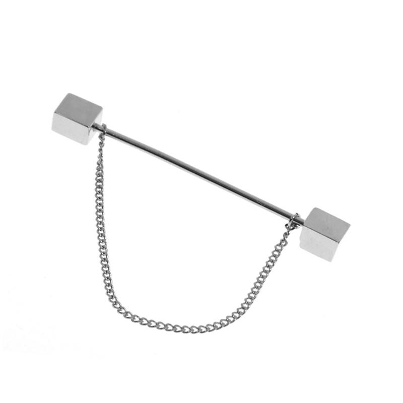 Collar Pin - Rhodium Double - Square End - Collar Bars from Maximilian Moss at The Prince Webshop