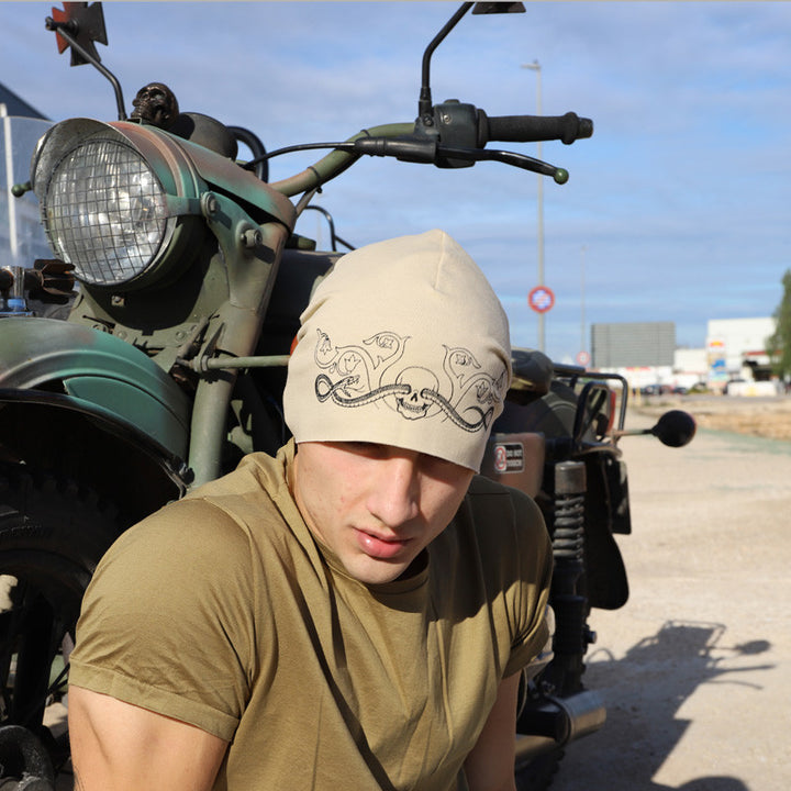 Fashion Beanie - Tattoo Beanie Beige - Beanie from No Shirt No Shoes No Problem at The Prince Webshop