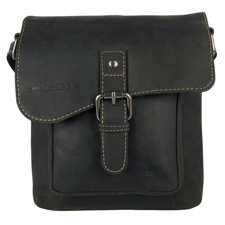 Arrigo Shoulder Bag with Flap - Buffalo Leather - Black - Bag from Arrigo at The Prince Webshop