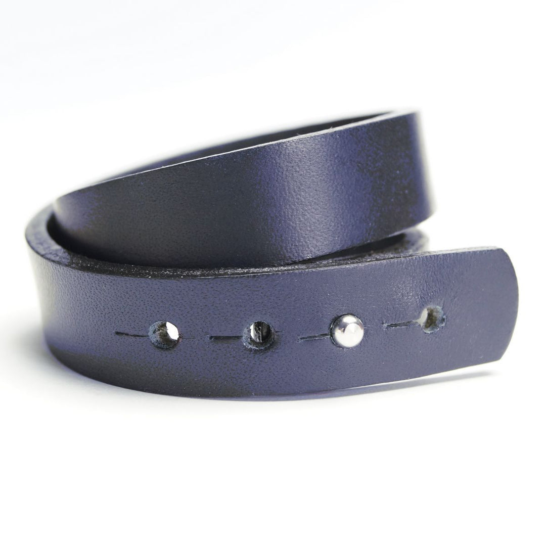 Double Leather Bracelet - Marine - Jewelry from The Leather Belt Co. at The Prince Webshop