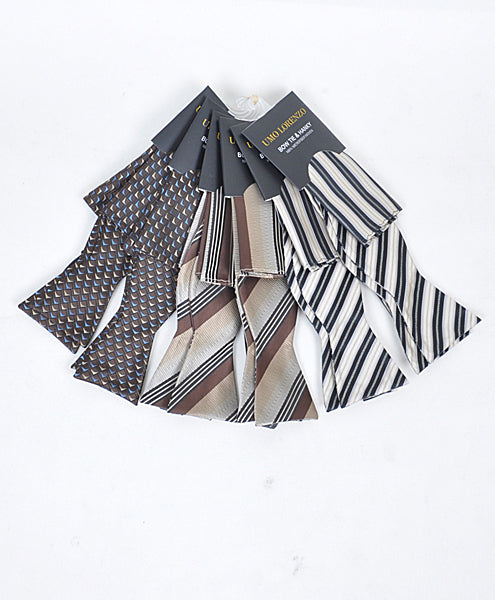 Self-tie bow tie and pocket square - Brownies - Bow tie and pocket square set from Umo Lorenzo at The Prince Webshop