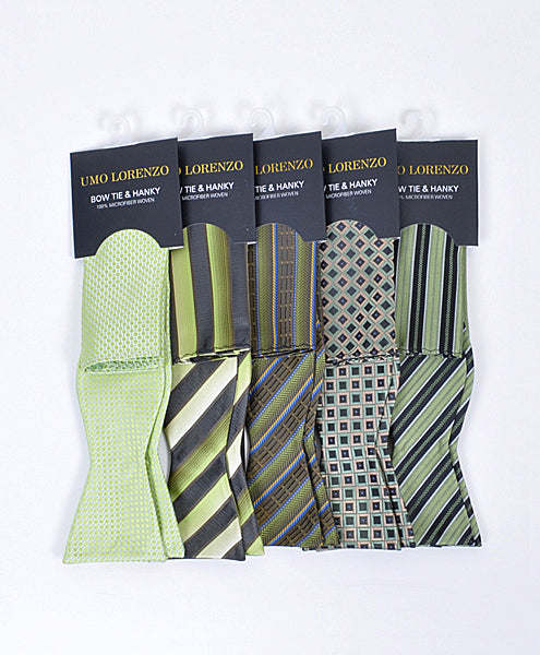 Self-tie Butterfly and Pocket Square - Very Scary Green - Butterfly and Pocket Square Set from Umo Lorenzo at The Prince Webshop