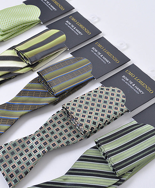 Self-tie Butterfly and Pocket Square - Very Scary Green - Butterfly and Pocket Square Set from Umo Lorenzo at The Prince Webshop