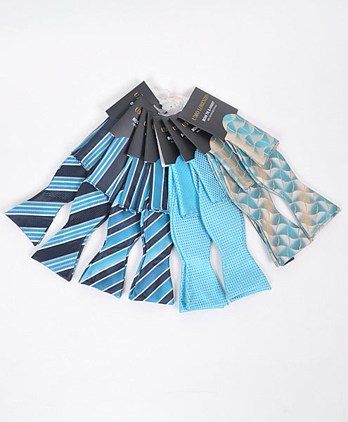 Self-tie bow tie and pocket square - Absolut Turquoise - Bow tie and pocket square set from Umo Lorenzo at The Prince Webshop