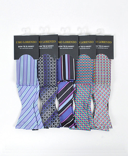 Self-tie Bow Tie and Pocket Square - Lotsa Lotsa Colors - Bow Tie and Pocket Square Set from Umo Lorenzo at The Prince Webshop