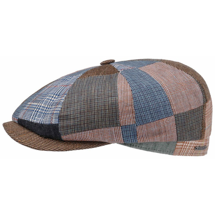Stetson Hatteras Patchwork Linen Flat Cap - Flat Cap from Stetson at The Prince Webshop