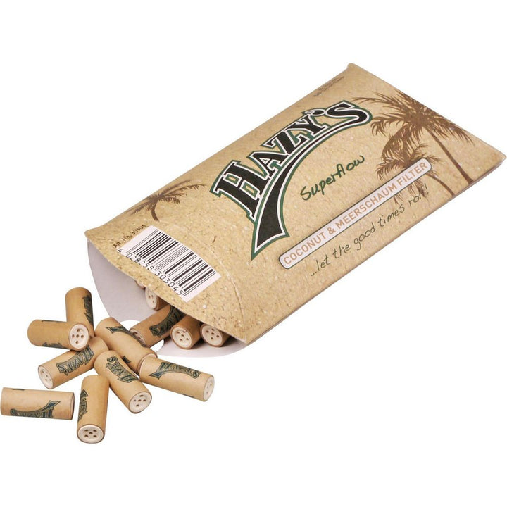 50 pcs HAZY's Superflow 8 mm Activated Carbon Filter - Coconut/Merschaum - Cigarette Filter from Hazy's at The Prince Webshop