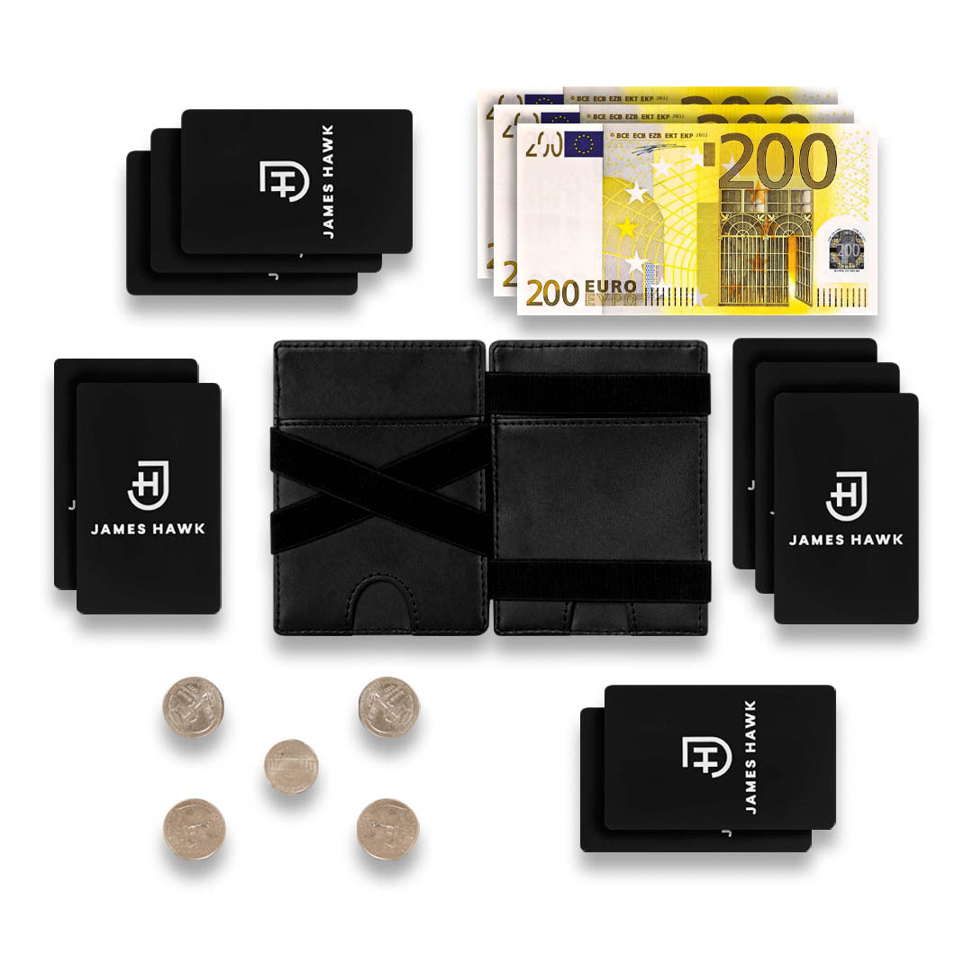 James Hawk Flip Wallet Black - Black Leather Wallet - Card holder from James Hawk at The Prince Webshop