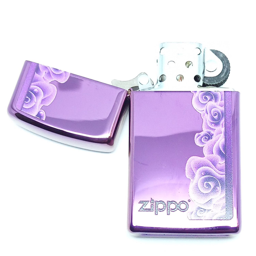 Original Slim Zippo Lighter - Purple Roses - Zippo Lighter from Zippo at The Prince Webshop