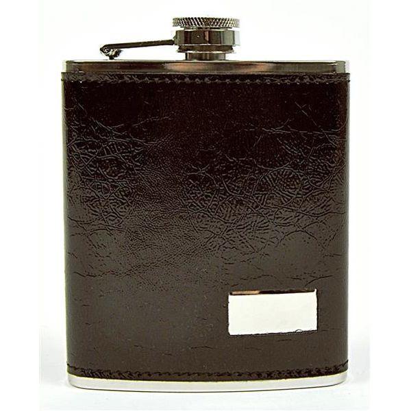 Pocket square in Stainless Steel - 20 cl - Brown Leather - Pocket square from Gentlemens Depot at The Prince Webshop