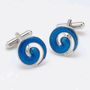 Cufflinks Blue Swirl - Cufflinks from Onyx Art of London at The Prince Webshop