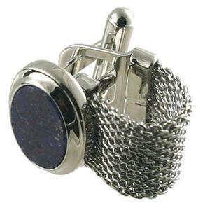 Cufflinks Silver Chain Strap with Lapis Lazuli - Cufflinks from Ceels at The Prince Webshop