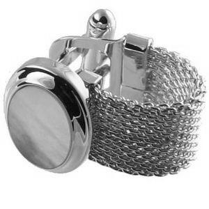 Cufflinks Silver Chain Strap with Mother of Pearl - Cufflinks from Ceels at The Prince Webshop