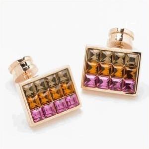 Cufflinks Swarovski Smoke Topaz - Topaz & Rose - Cufflinks from Onyx Art of London at The Prince Webshop