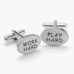 Cufflinks Work Hard Play Hard - Cufflinks from Onyx Art of London at The Prince Webshop