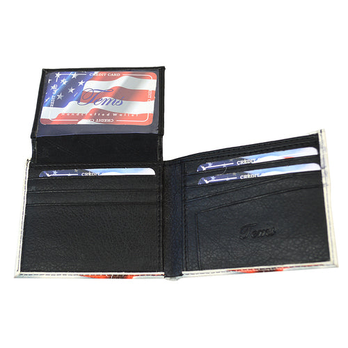 Bi-Fold Wallet Stars & Stripes in Leather - Wallet from Umo Lorenzo at The Prince Webshop