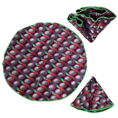Circular Butterfly and Cloth Set in Green - Butterfly and Pocket Square Set from Laurant Bennet Milano at The Prince Webshop