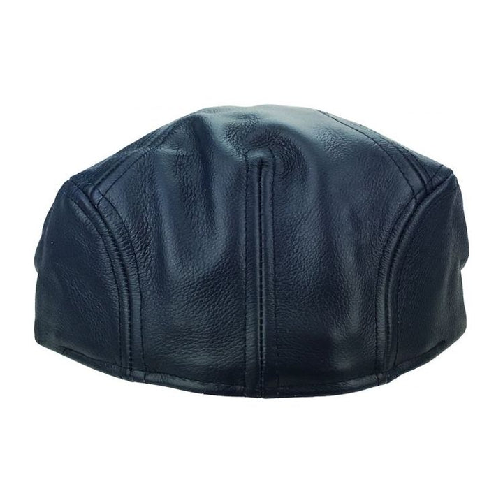 Dark Blue Leather Sixpence Flat Cap - Flat Cap from Ethos at The Prince Webshop