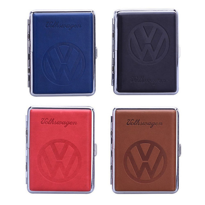 Volkswagen Logo Leather Look Cigarette Case - choose between 4 colors - Fun Gift from Polyflame Europe at The Prince Webshop