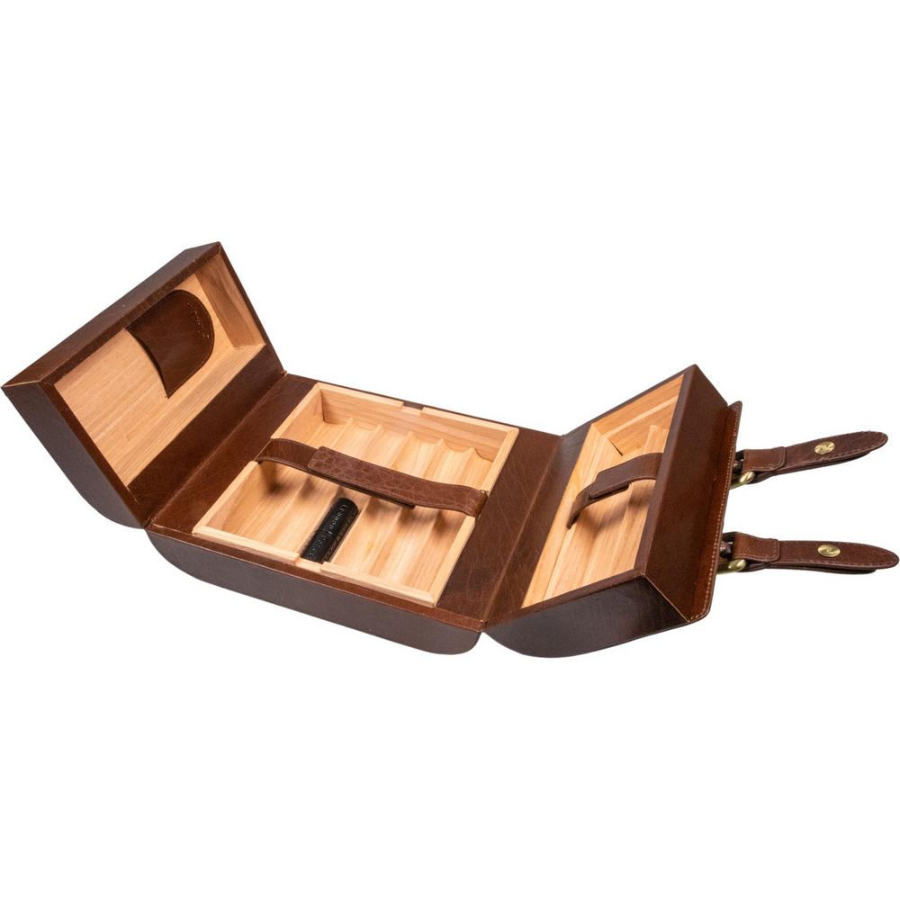 Passatore Humidor Buffalo Leather Brown Foldable - EXCLUSIVE! - Cigar Humidor from Passatore at The Prince Webshop