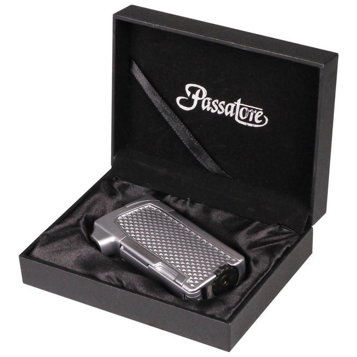 Pipe Piezo Lighter PASSATORE "Ruben" Silver Satin with Tool - Lighter from Passatore at The Prince Webshop