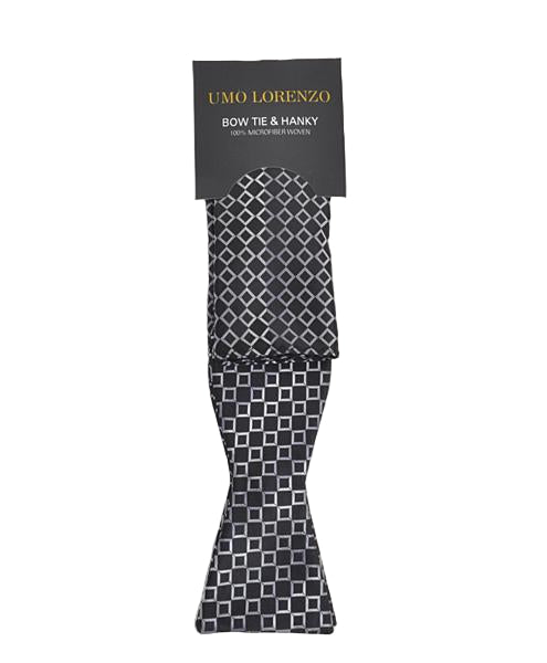 Self-tie Butterfly and Pocket Square - Very Scary Black Too - Butterfly and Pocket Square Set from Umo Lorenzo at The Prince Webshop