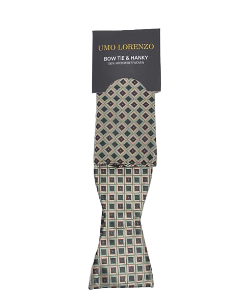 Self-tie Butterfly and Pocket Square - Very Scary Green - Butterfly and Pocket Square Set from Umo Lorenzo at The Prince Webshop