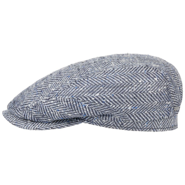 Stetson Driver Cap Silk / Wool - Strong Blue Herringbone - Flat Cap from Stetson at The Prince Webshop