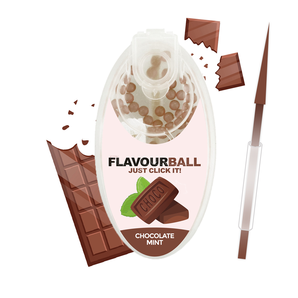 100 pcs Cool Chocolate Mint Flavor Balls in Pod - Aroma Balls from FLAVOR BALLS at The Prince Webshop